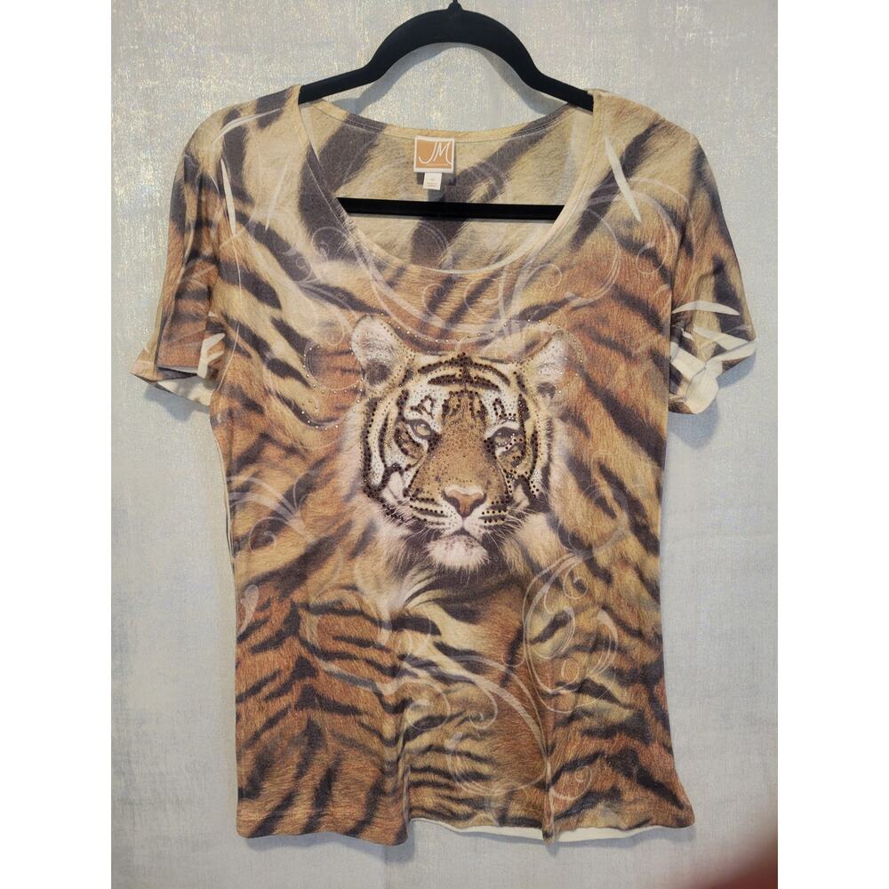 JM Med Collection Brown Black Bengal Tiger‎ Embellished Animal Western Festival